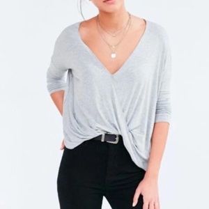 Silence + Noise Grey Dolman Top